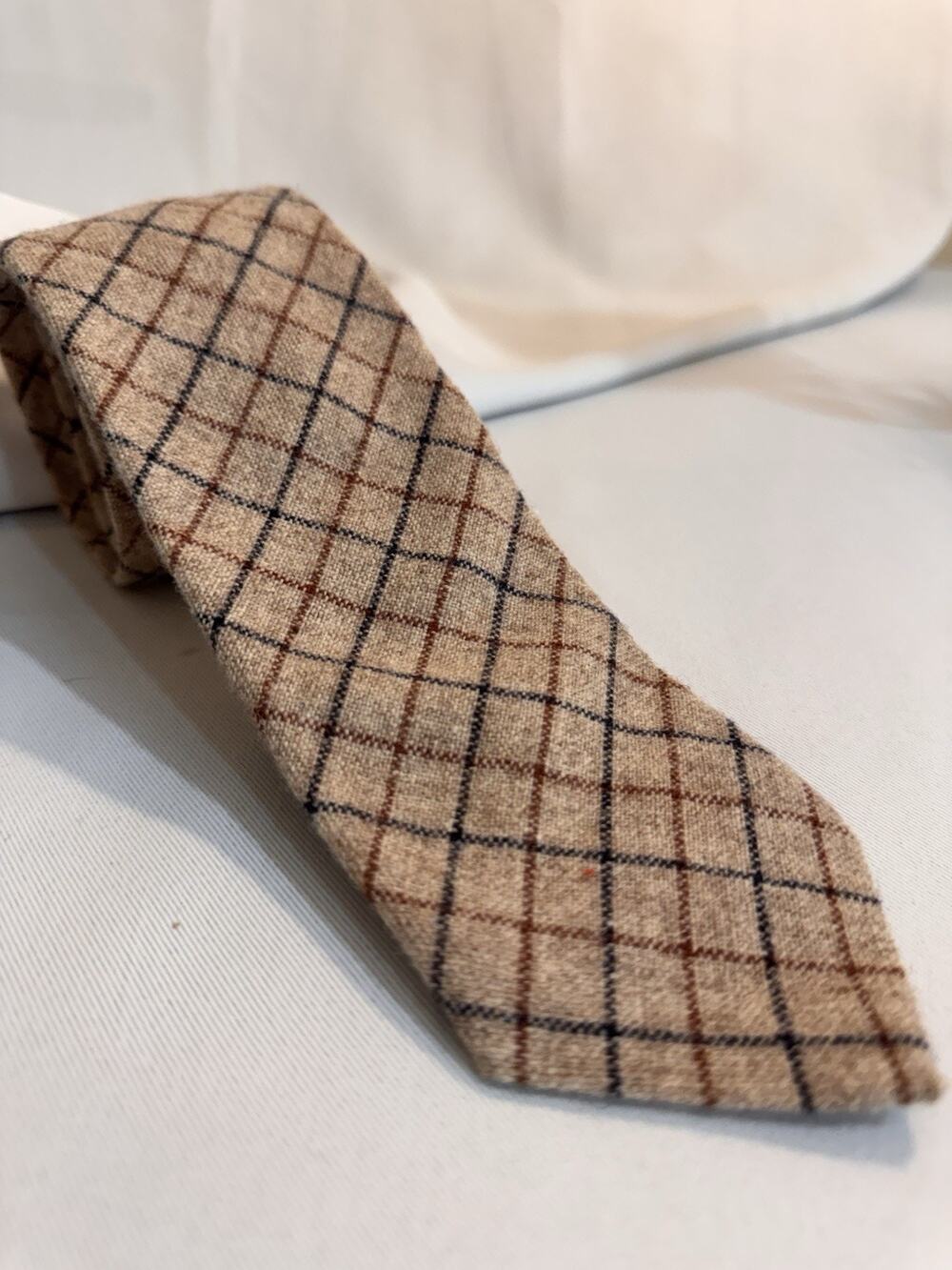 Vintage Briar 100% Wool Made In Scotland Plaid Tie Preppy